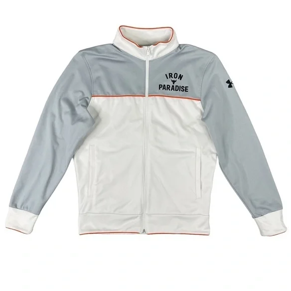 Under Armour Jacket Mens Small Project Rock Iron Paradise Full Zip Knit Track - Picture 1 of 14
